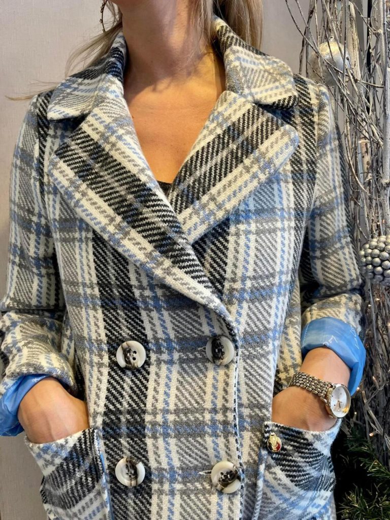 veste carreaux bleu