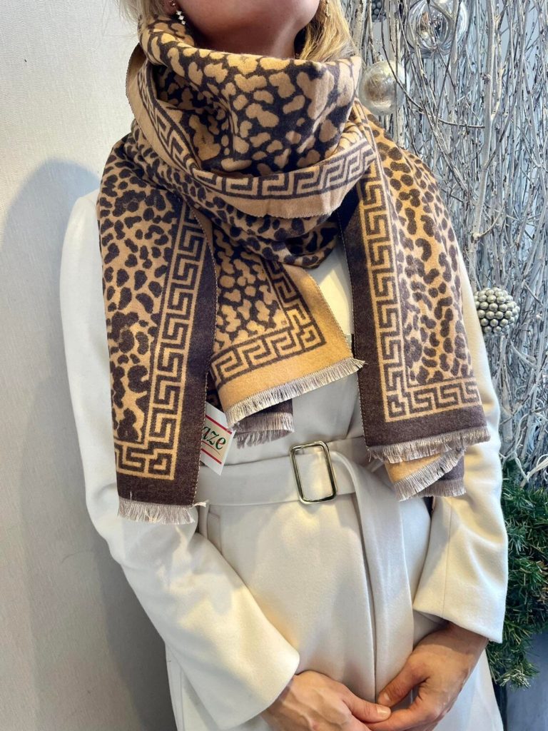 echarpe leopard brune