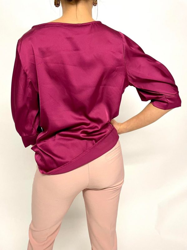 Blouse satinée Fuchsia