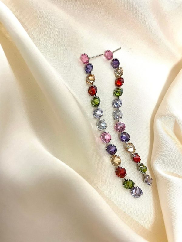 boucles d'oreilles pendantes multicolore