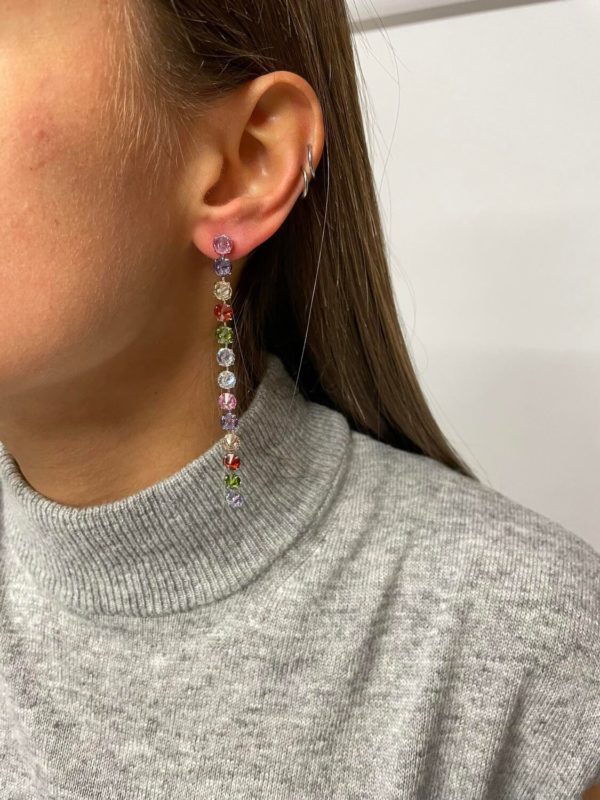 boucles pendantes multicolores