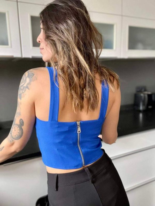 top justine bleu
