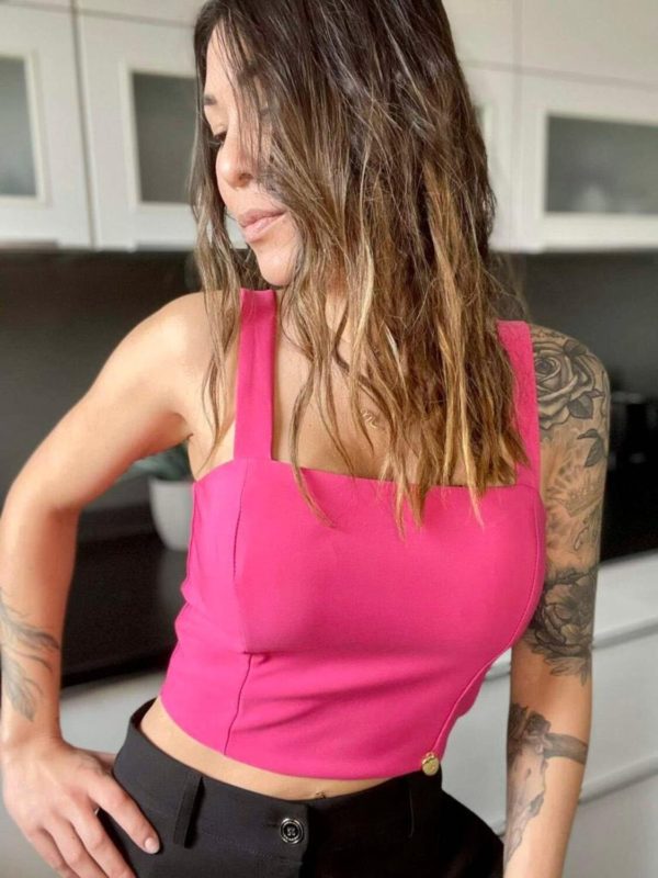 top justine fuchsia