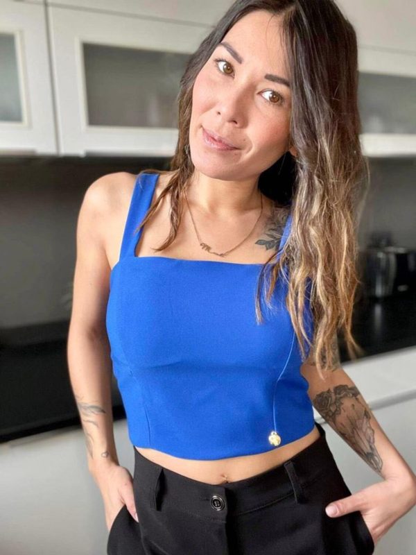 top justine bleu