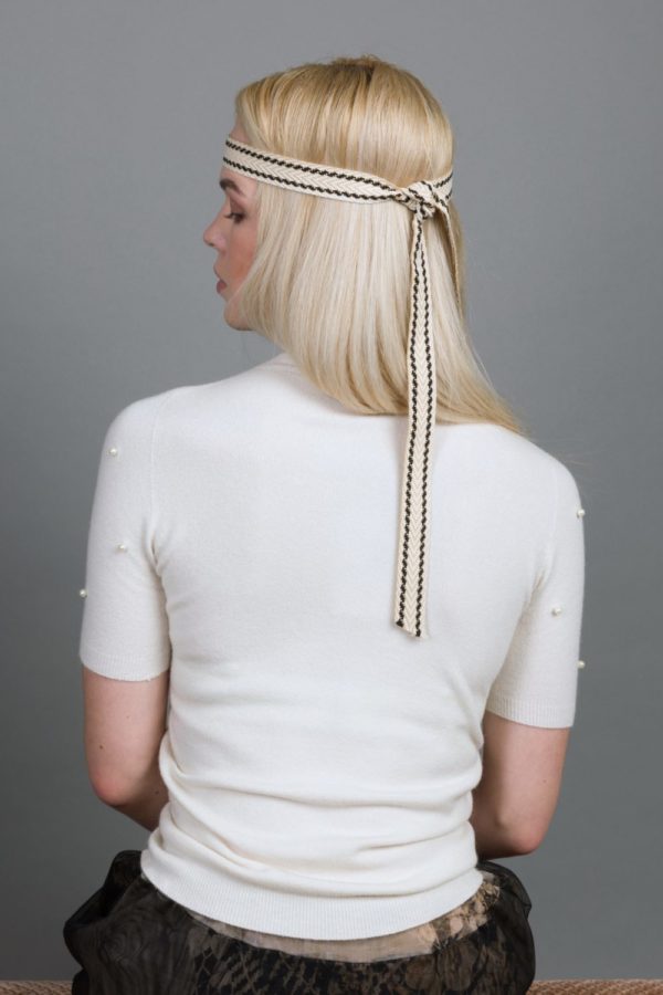 TWINSET EN MAILLE LISSE AVEC PERLES – Image 3