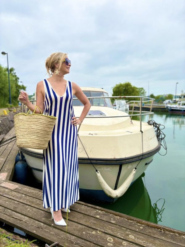 Robe Lignée Riviera – Bleu Marine