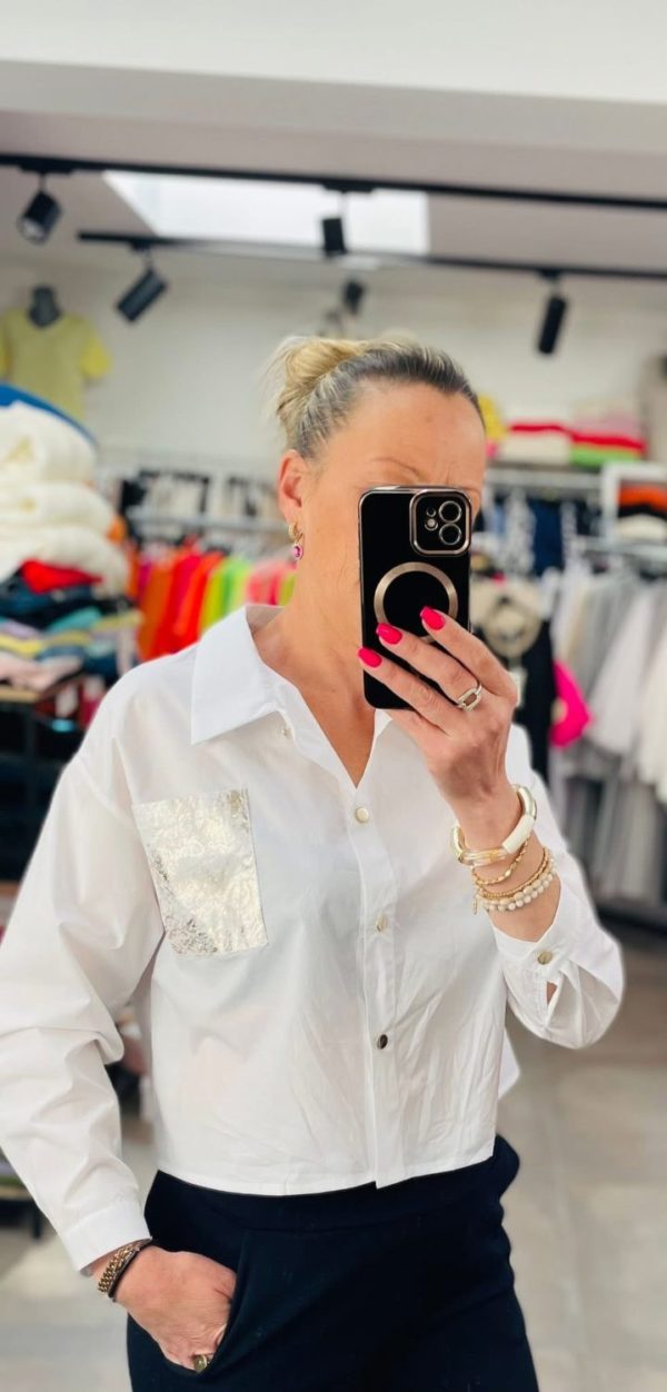 Chemisier Cropped Blanc – Image 3