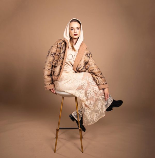 Jupe dentelle - beige